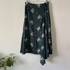 Ted Baker Green Asymmetrical Wrap Midi Skirt